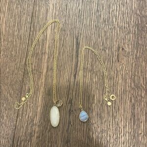 Gold chain necklace set with 3 pendants